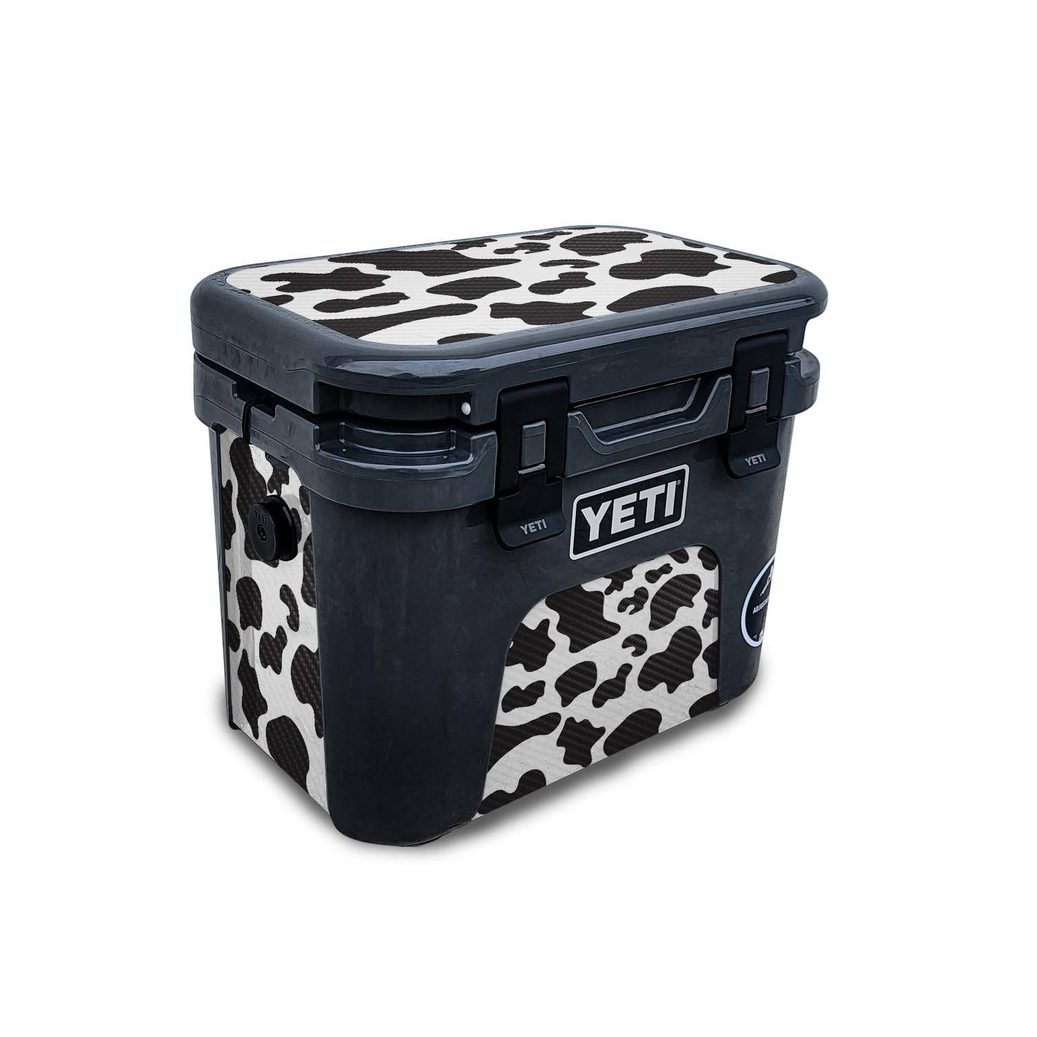 Carbon Fiber Skin Compatible with Yeti Roadie 15 Hard Cooler - Cow Print - Premium 3M Vinyl Protective Wrap Decal Cover - Easy to Apply | Crafted in The USA by MightySkins