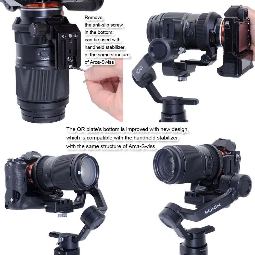 iShoot Obroża obiektywu do montażu na statywie kompatybilna z Tamron 70-180 mm f/2,8 Di III VC VXD G2 A065 E-Mount, wspornik wspornika Arca-Swiss Fit Quick Release Plate do zacisku głowicy Arca Fit i
