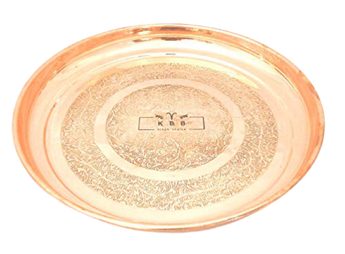 KBB Copper THALI Etching Art |Pooja THALI | Home Decor (Etching, 11 inch)