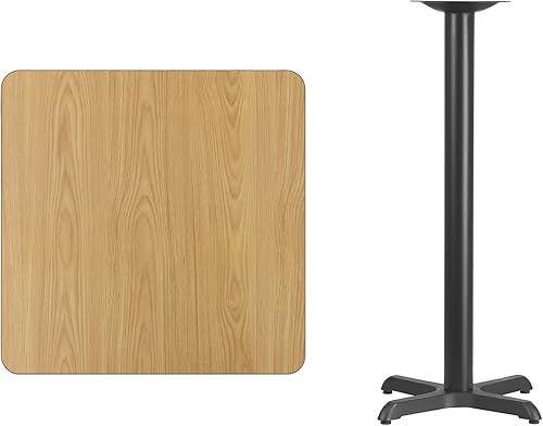 Miniatura 2 de Flash Furniture Stiles - Mesa cuadrada laminada negra de 30 pulgadas con base de mesa de altura de barra de 22 x 22 pulgadas
