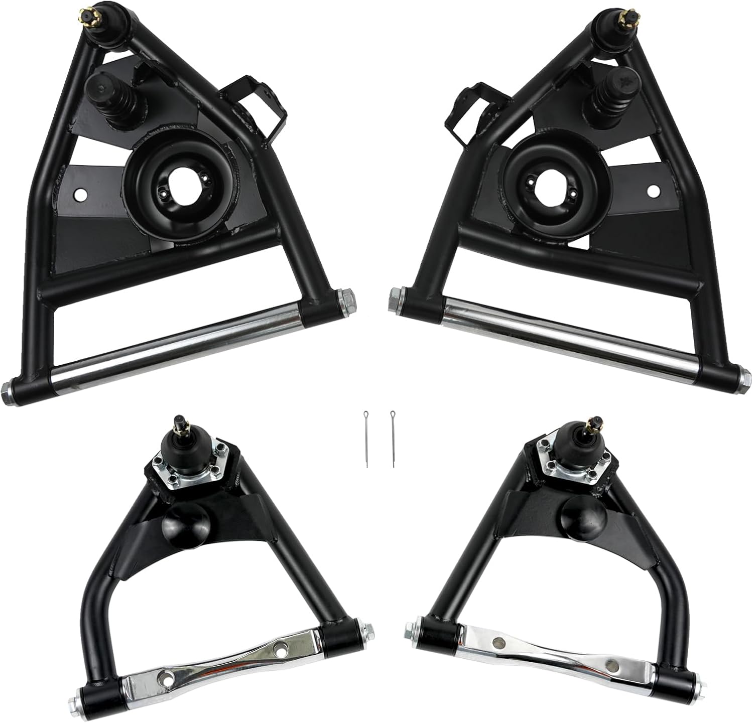 Generic 1973-1987 Chevy C10 Pickup Truck Tubular Upper&Lower Control Arms, Black