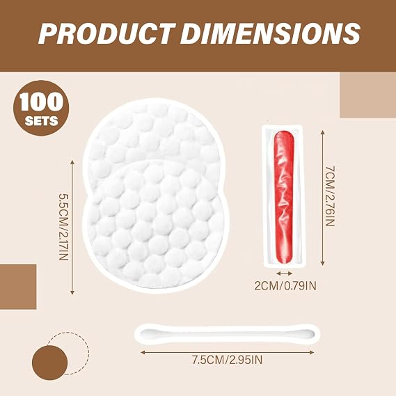 100Pcs Hotel Vanity Set, Individually Wrapped Hotel Amenities Bulk, Disposable Hygiene Kit with Cotton Pads, Cotton Swabs, Nail File for Hotels Makeup Toiletries Amenities Bulk