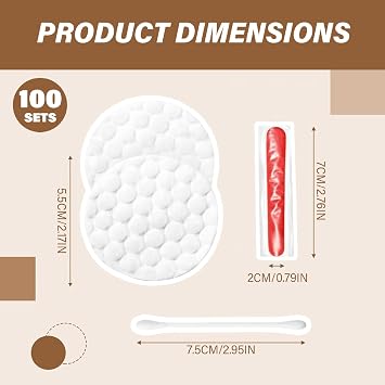 100Pcs Hotel Vanity Set, Individually Wrapped Hotel Amenities Bulk, Disposable Hygiene Kit with Cotton Pads, Cotton Swabs, Nail File for Hotels Makeup Toiletries Amenities Bulk