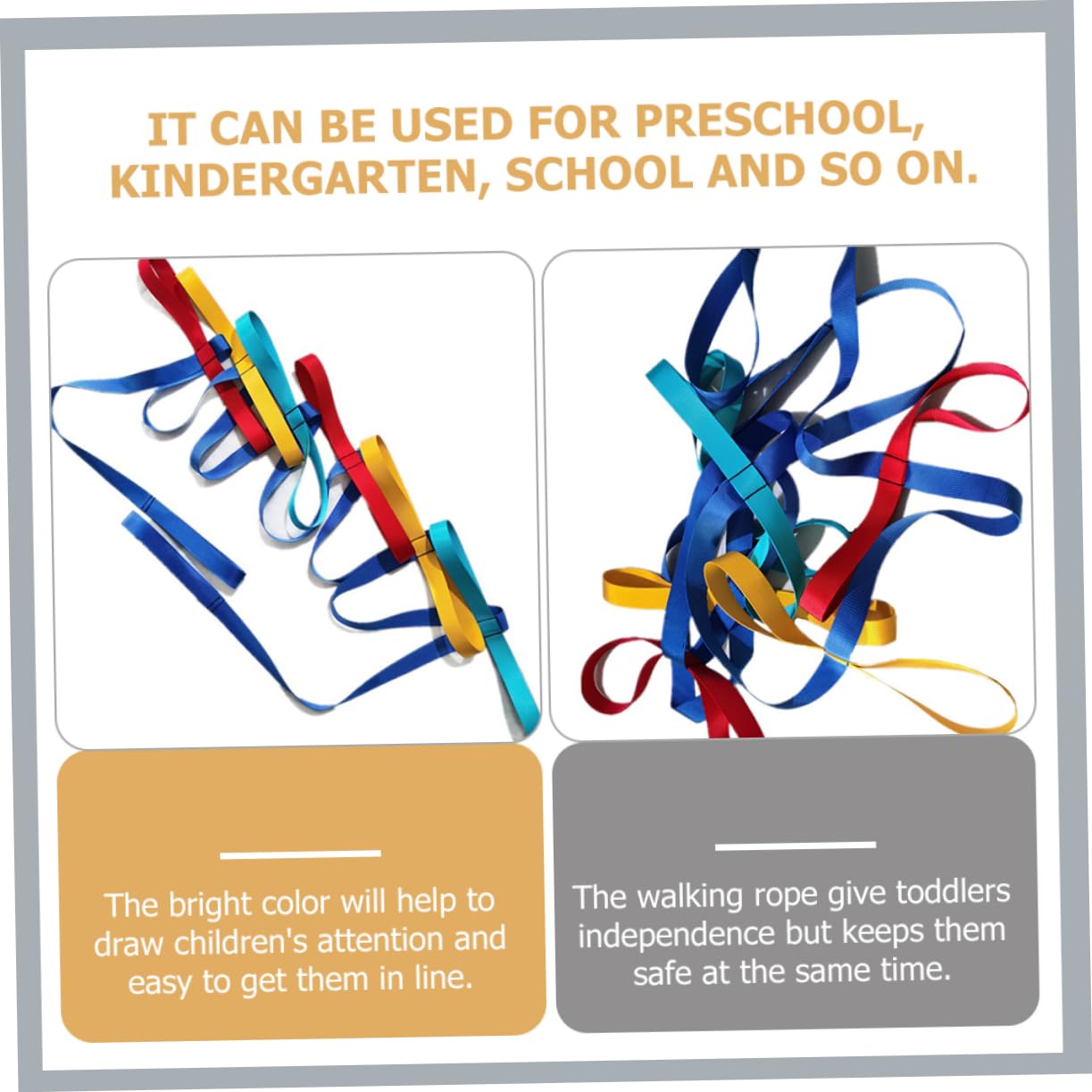 Safety Walking Rope for Toddlers Lost Preschool Line Rope for Daycare Outdoor Activities Lightweight Brightly for Group Supervision