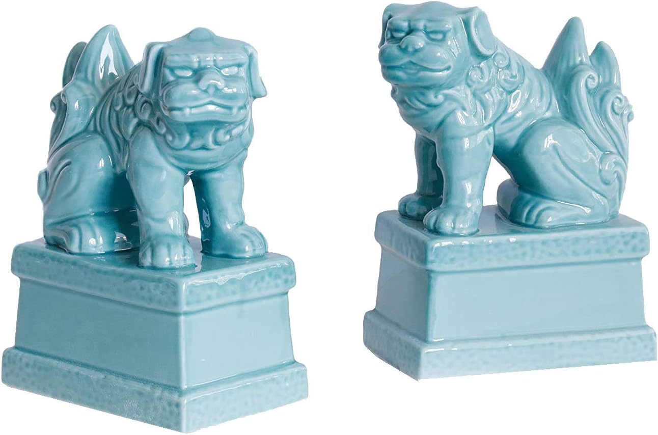 最低価格の 神具奉納青磁狛犬 特々大 手描きこま犬職人さん手描き風水の置物邪気払いお守り風 生活雑貨