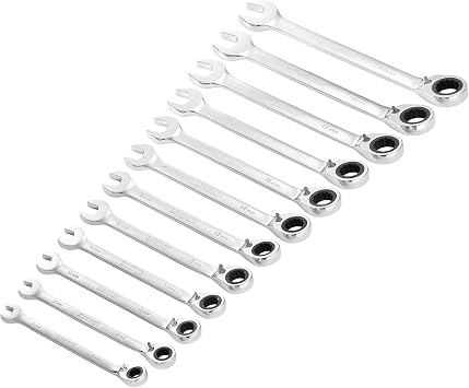 Draper 27692 HI-TORQ Metric Reversible Ratchet Combination Spanner Set 12 Piece