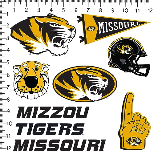 Image of University of Missouri 9ct Vinyl Large Deluxe Stickers Variety Pack - Laptop, Water Bottle, Scrapbooking, Tablet, Skateboard, Indoor /Outdoor - Set of 9