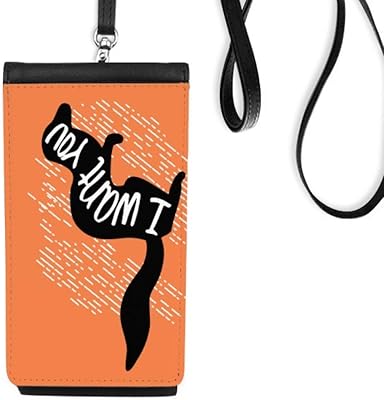 Black Squirrel Animal Outline Natural Phone Wallet Purse Hanging Mobile Pouch Black Pocket