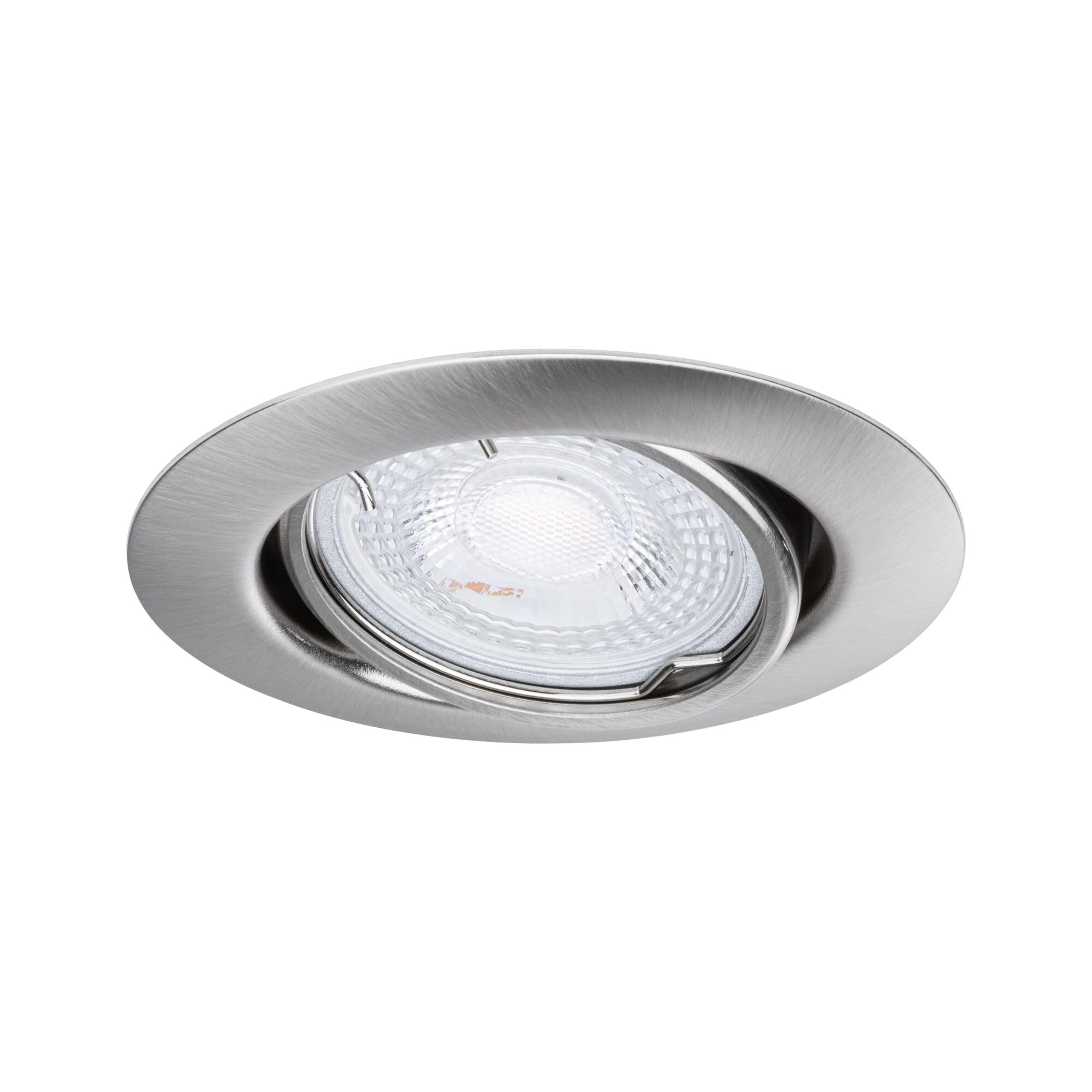 Paulmann 93399 Luminaria empotrable LED Base, redonda, orientable máx. 10x10 W, foco empotrable, acero mate, lámpara empotrable, metal, foco de techo, GU10