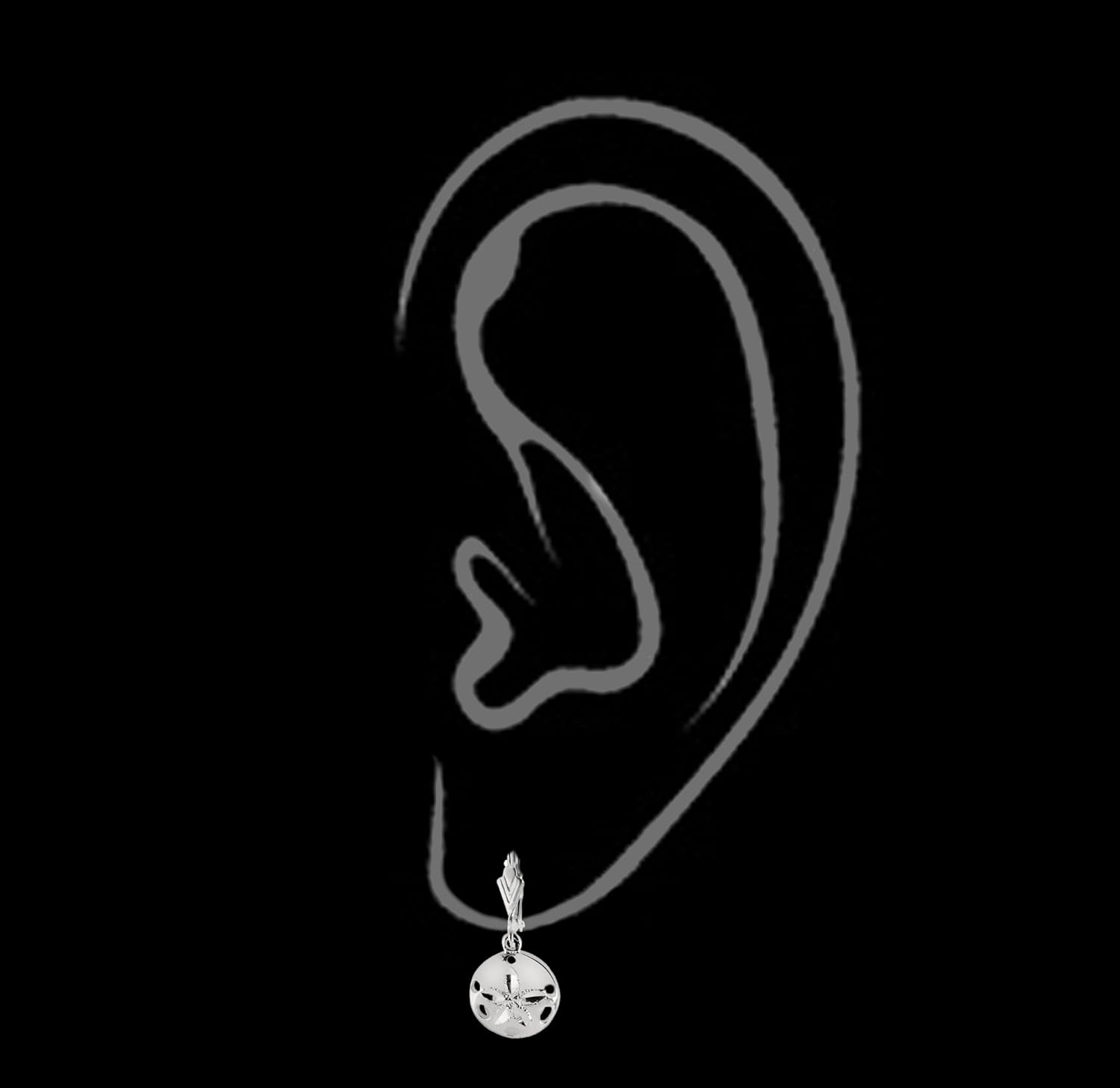 Ritastephens Sterling Silver Sand Dollar Lever Back Dangle Earrings