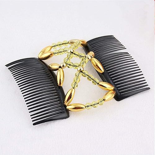 Miniatura 5 de LOVEF 5 pinzas elásticas para el cabello mágicas, peine doble mágico elástico, fácil de usar, soporte perfecto para torsión francesa, regalo para