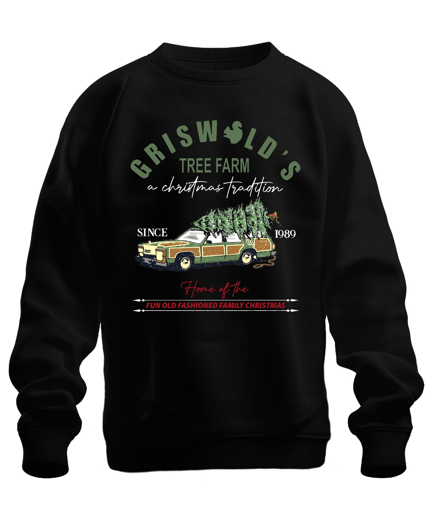 Printera Men's Black Griswold's Tree Farm Family Christmas - Christmas Xmas Unisex Christmas Jumper, Xl