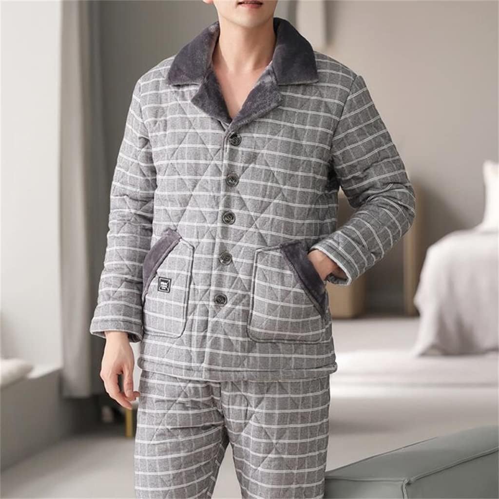 Cotton Home Clothing Pajamas Men's Autumn And Winter Coral Velvet Thick Flannel