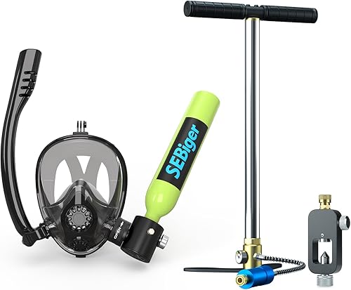 Miniatura 12 de Máscara de snorkel Mini tanque de buceo 0.5L hasta 6 minutos de respiración submarina dentro de 30 pies de profundidad de buceo pequeño tanque de