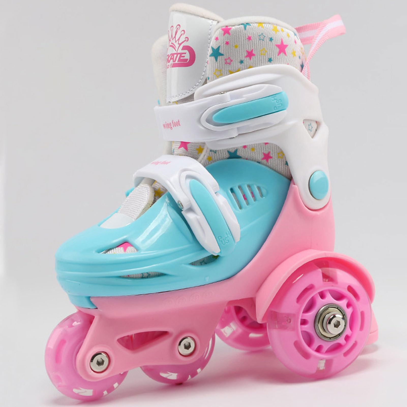 Pattini a rotelle – Scarpe da pattinaggio per bambini 2 – 8 anni | Scarpe da pattinaggio | Pattini Inlińe regolabili con guscio in PP ad alta resistenza, tomaia in rete PU, cuscinetti ABEC-7, ruote in