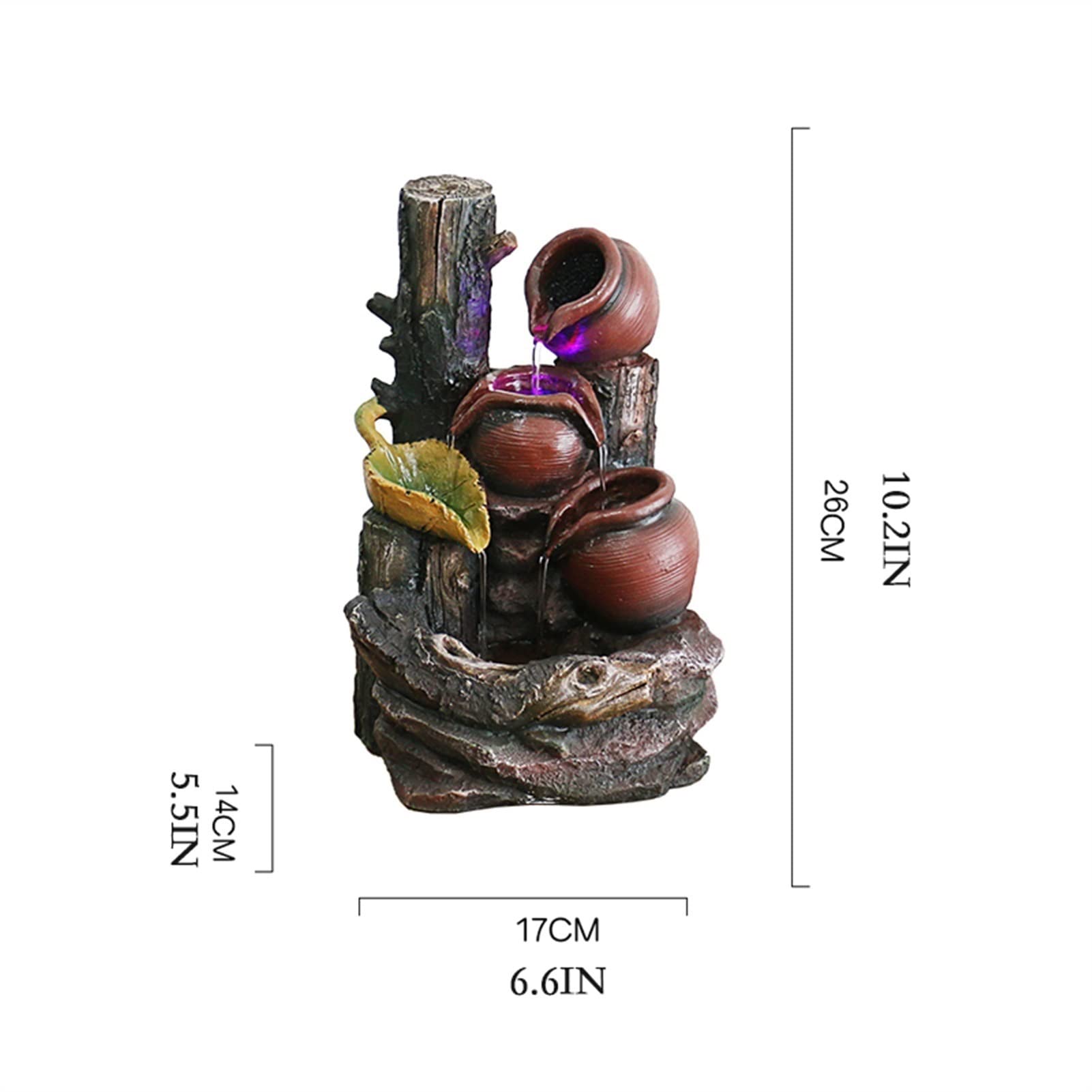 Fuente Decorativa de jardín, Fuente de Agua con Cascada, de Resina, Feng Shui Zen, decoración para salón, Dormitorio, Oficina