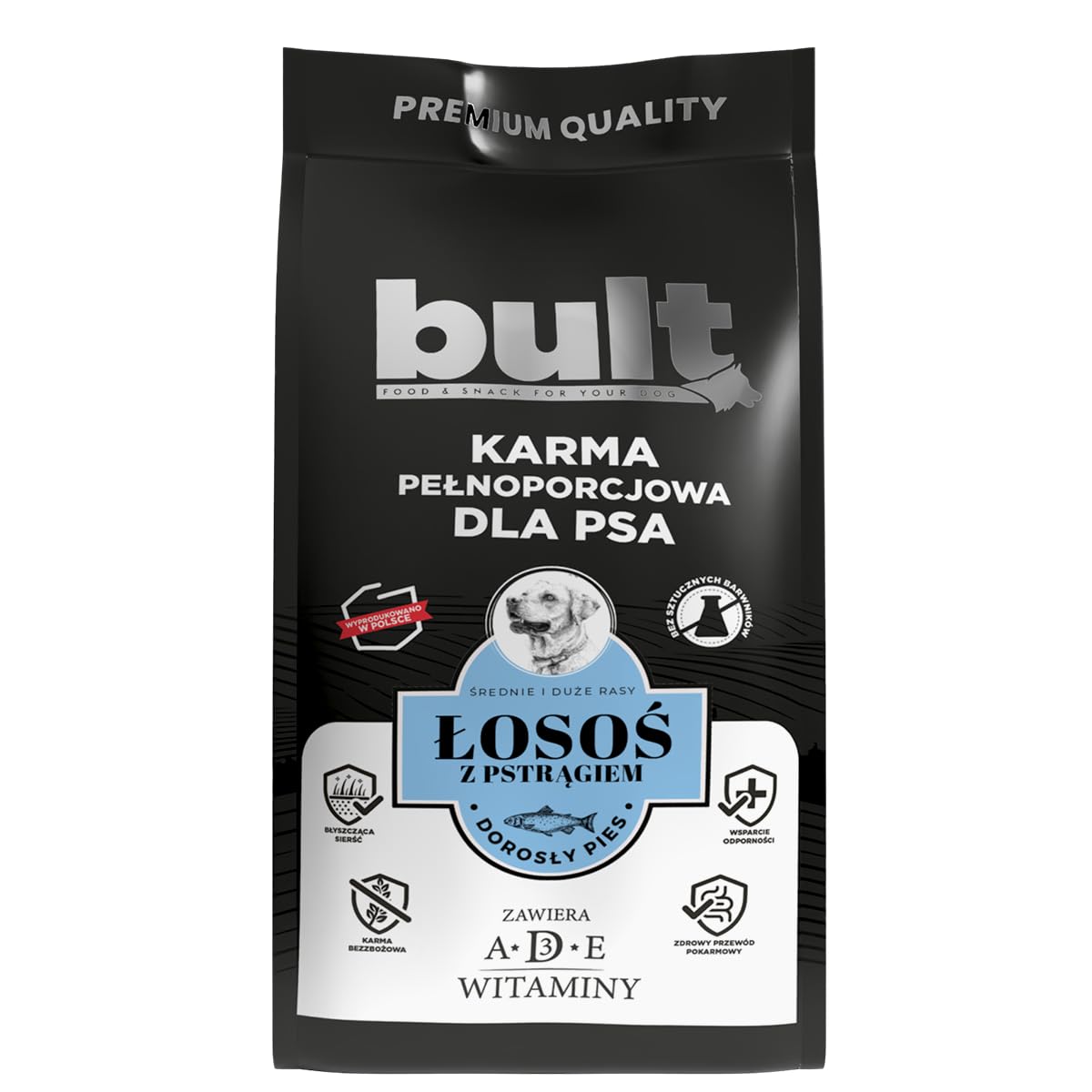 BULT Natürliches Nassfutter für Hunde, Hundefutter Lachs + Forelle, 3k g | Trockenfutter - Forelle & Lachs - 3kg - Erwachsene - Kroketten - getreidefrei