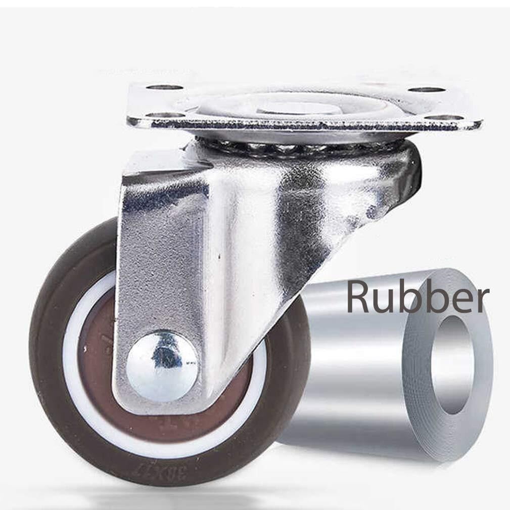 Ruedas giratorias de Goma Resistentes y silenciosas para Muebles, con rodamientos de Bolas, Paquete de 4 Unidades. Permiten Mover Objetos.