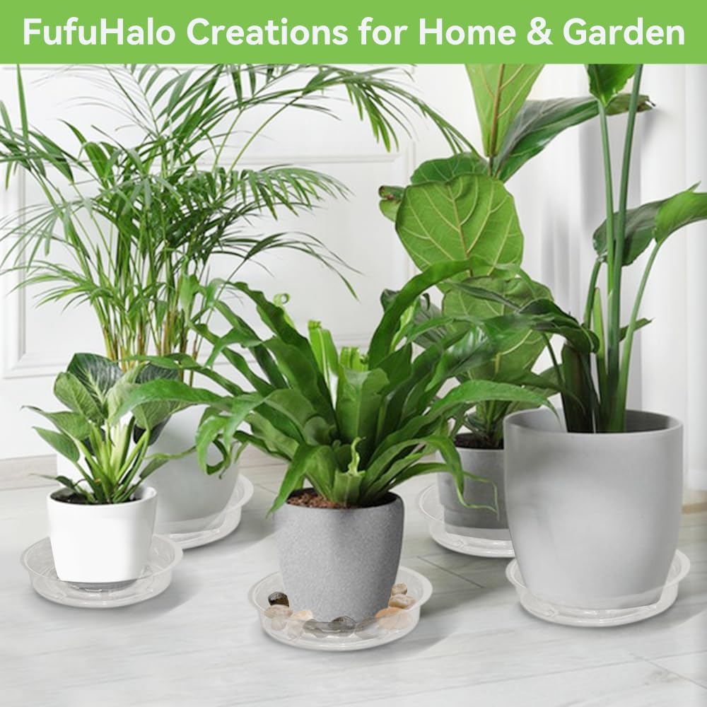 6 Inch Clear Plant Saucers Bulk, 100 Pcs Plastic Plant Saucer, Durable Plant Pot Saucers Plant Drip Trays Used for Indoor and Outdoor Flower Pot