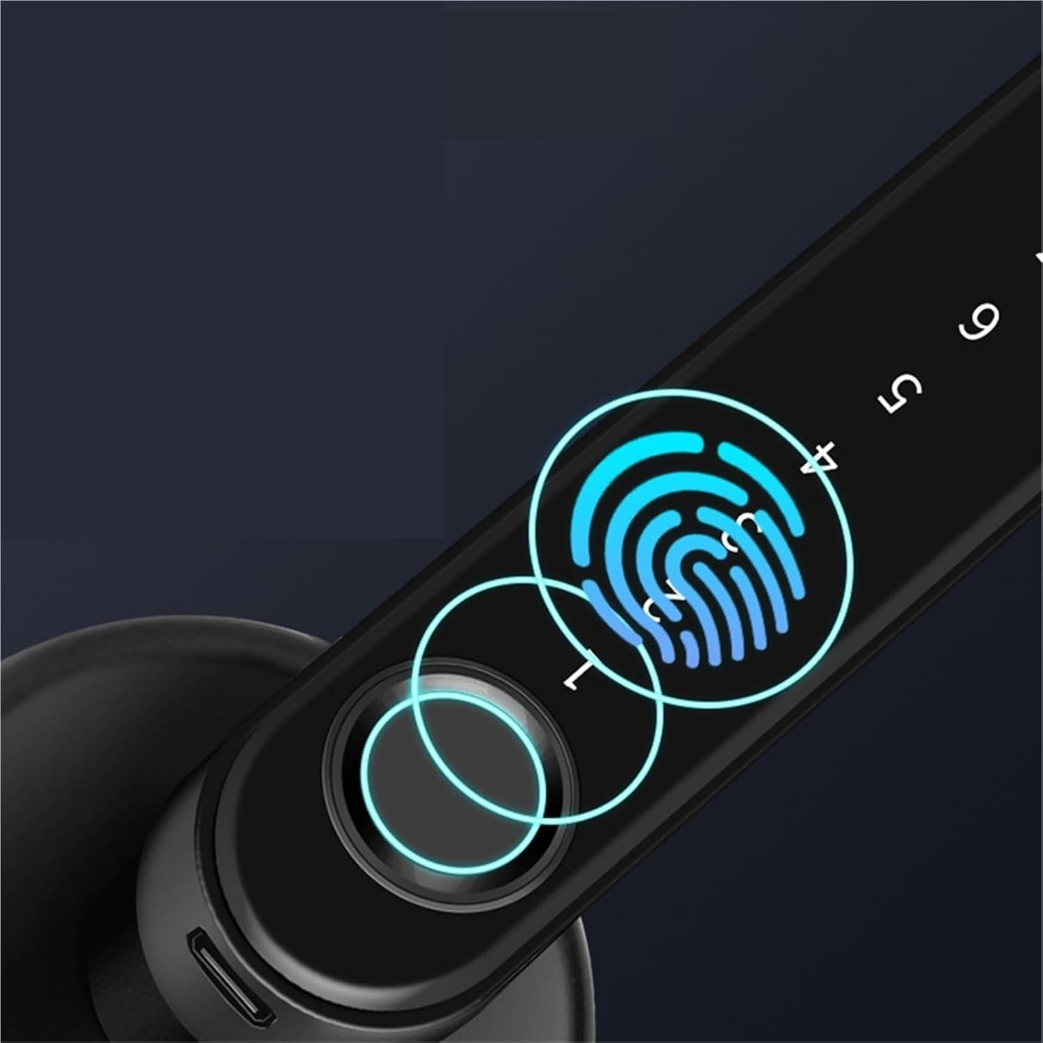 指紋ドアロック 指紋認証ドアロック/スマートドアハンドル/生体認証ドアロック（パスワードキーパッド付き、キーレス/アプリ/玄関ドアハ