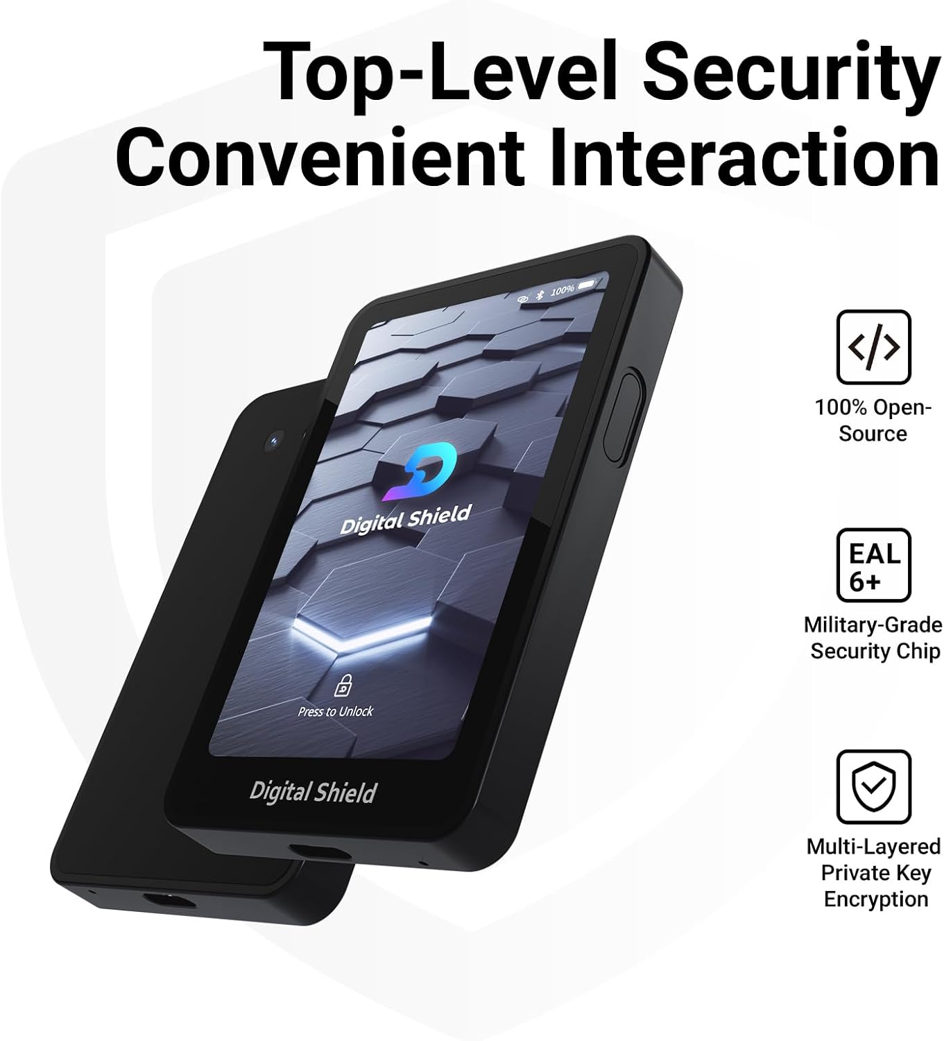 Crypto Hardware Wallet – CC EAL6+ Secure Element Cold Storage | 100% Open Source Audited, Offline QR Signing for Bitcoin Ethereum Solana 5000+ Coins, Self-Custody Multi-Chain Air-Gapped