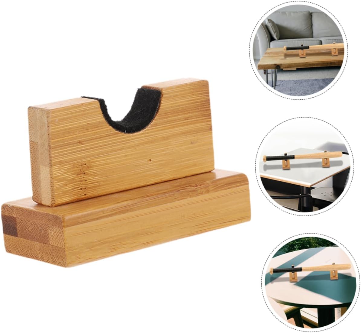 2pairs Wooden Baseball Bat Holder Display Rack Sturdy Bat Stand Lightweight Organizer for Efficient Storage Horizontal Design for Home Office Use