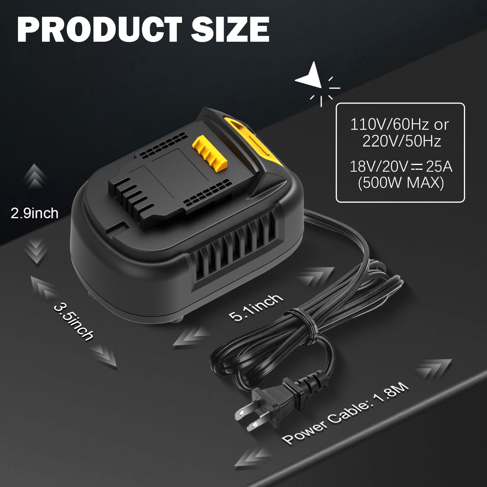 NUOGEDZ for Makita 18V AC Battery Adapter, Power Source Option for Makita 18V LXT Cordless Tools, 110V AC to DC Adapter Max Power 500W,Can Be Used with Generators or Long Extension Cords