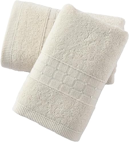 sense gnosis Juego de 2 toallas de mano blancas supersuaves, 100% algodón, absorbentes, decorativas, a cuadros, para baño y hogar, 13 x 29 pulgadas