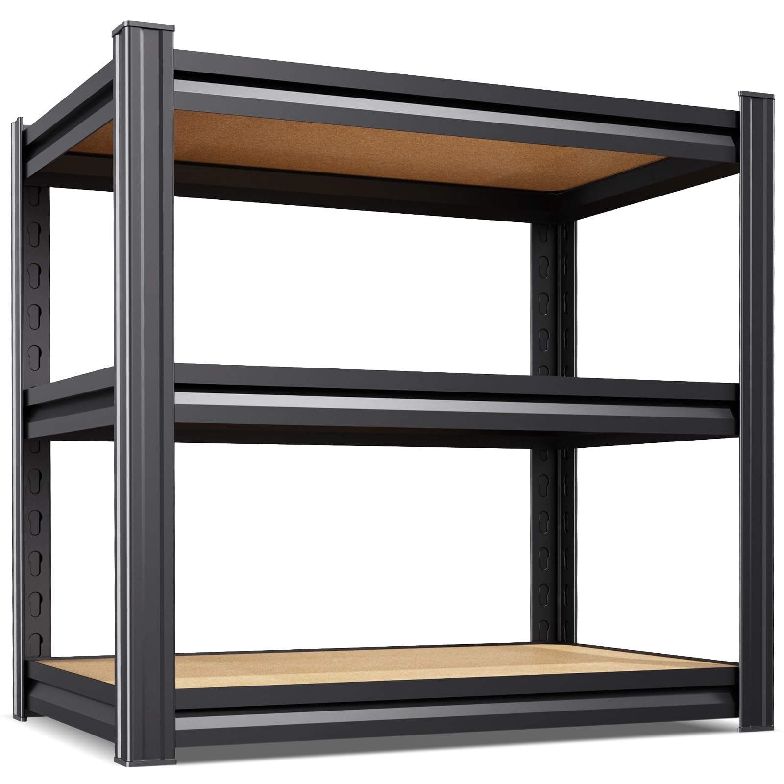 3-Tier Garage Shelving for Home Organization, Adjustable Metal Storage Rack for Tools,Household Essentials, Utility Shelf for Garage, Pantry, Kitchen, 33.5" H x 35.4" W x 15.7" D