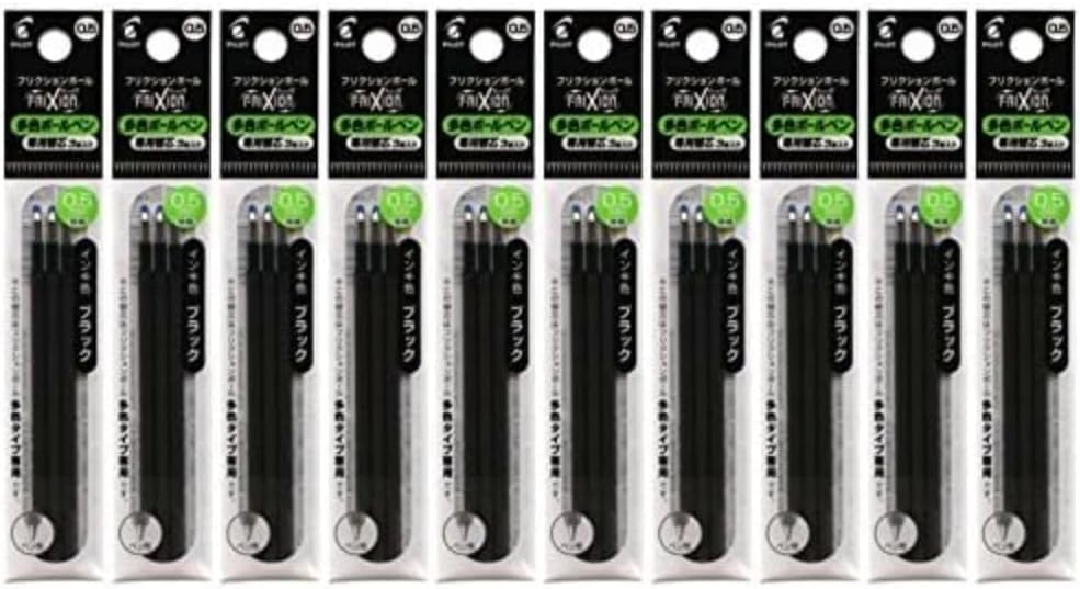 PILOT GPilot Gel Ink Refills for FriXion Ball 3 & 4 Multi Pens, 0.5mm Black Ink, Set of 10