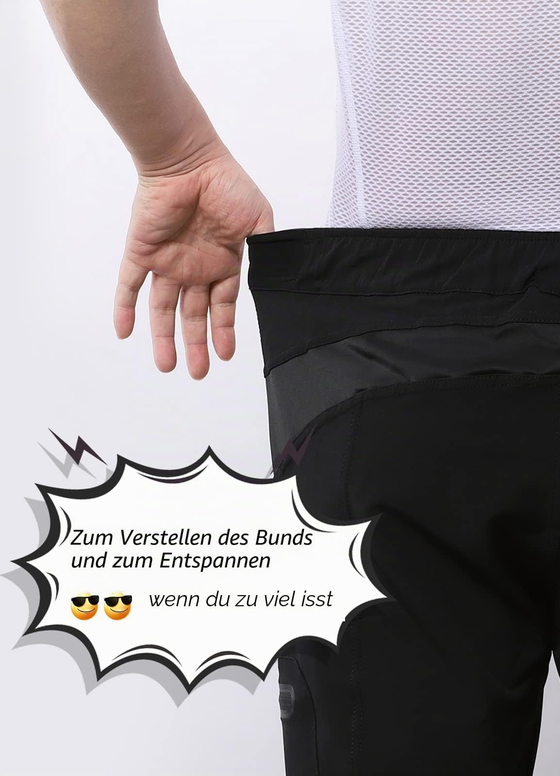 BERGRISAR MTB Hose Herren Kurz Fahrradhose Radlerhose Loose-fit mit 6 Tachen, Atmungsaktiv & Wasserabweisend