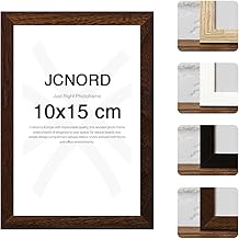 MDF Walnut-Coloured Wood Picture Frame 10 x 15 cm with Shatterproof Acrylic Glass Modern Photo Frame for Walls and Tables
