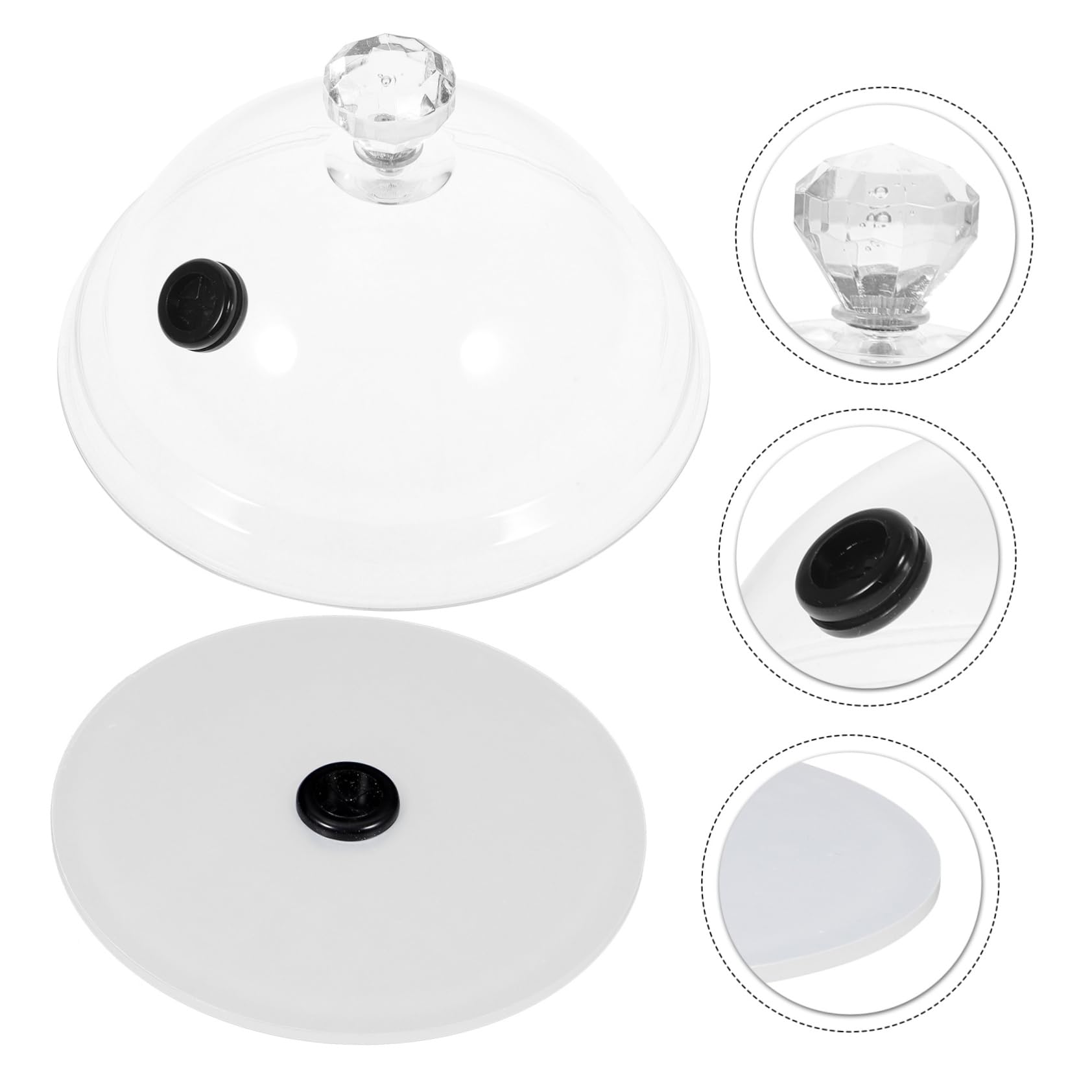 OFFSCH 2pcs Transparent Smoke Covers for Cocktails and Desserts Premium Acrylic Lids for Drinks and Food Easy to Use and Clean for Home Bars and Parties