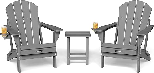 Vista 95 de MUCHENGHY Sillas Adirondack plegables, sillas de patio, sillas de césped, silla para exteriores, silla Adirondack de plástico, sillas para hoguera