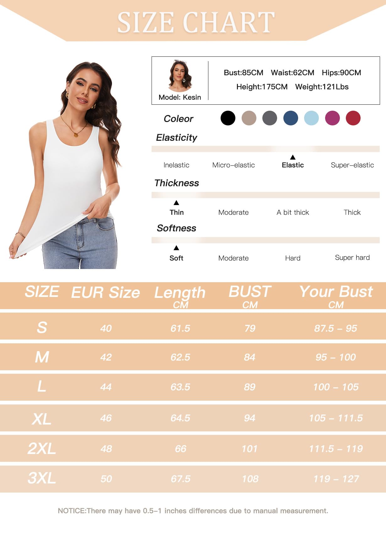 ANYFITTING Débardeurs pour Femmes avec Soutien-Gorge Intégré Débardeur de Yoga sans Manches à Col Rond Haut de Soutien-Gorge Rembourrées de Base d'été S-3XL