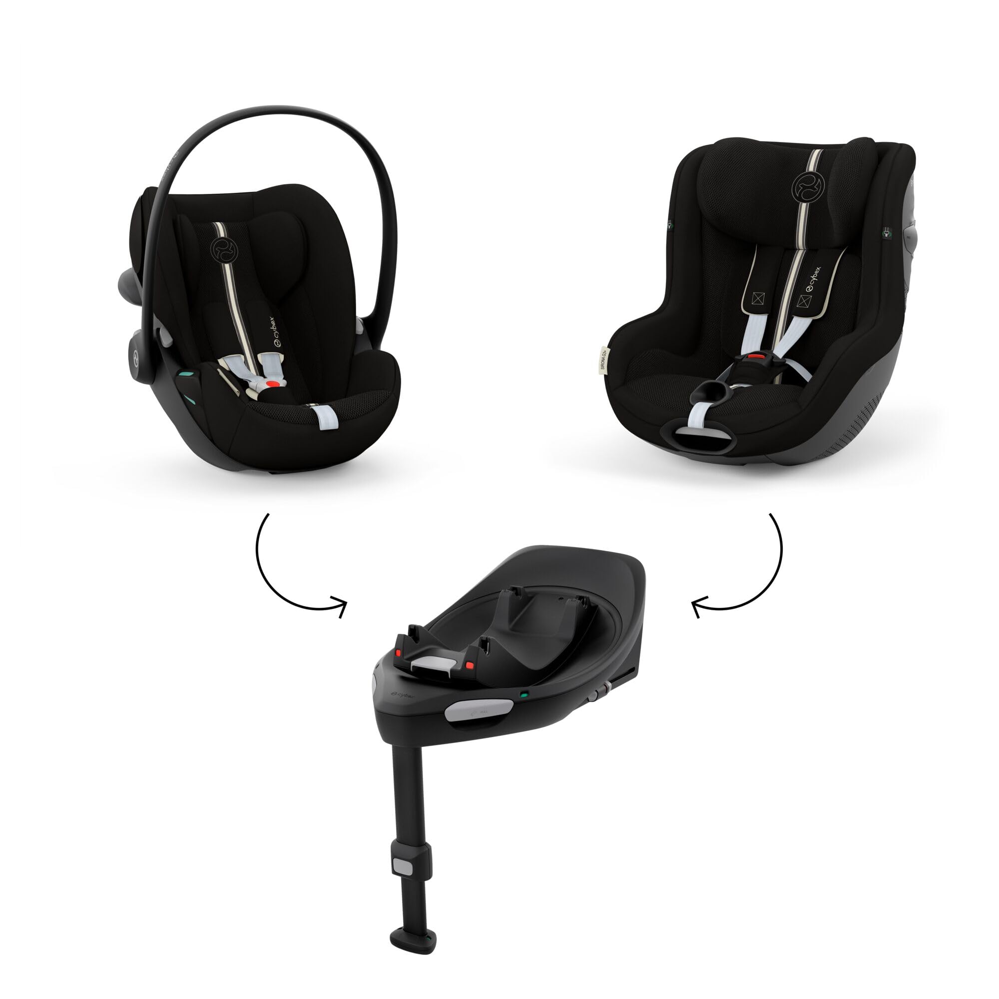 CYBEX Gold Fotelik samochodowy Sirona G3 Plus bez podstawy, Od ok. 3 miesięcy do 4 lat (Od urodzenia z wkładką dla noworodka), Maks. 19 kg, 61–105 cm (Od 40 cm z wkładką dla noworodka), Moon Black