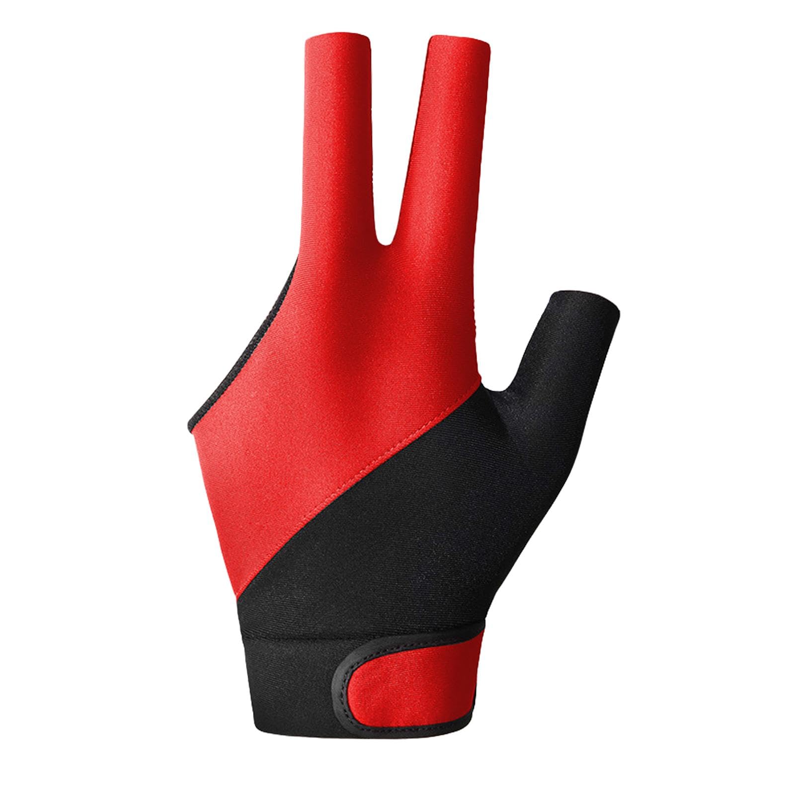 ATORSE Three Fingers Billiard Glove Durable Elastic Glove for Games Indoor Practice Red-image-22