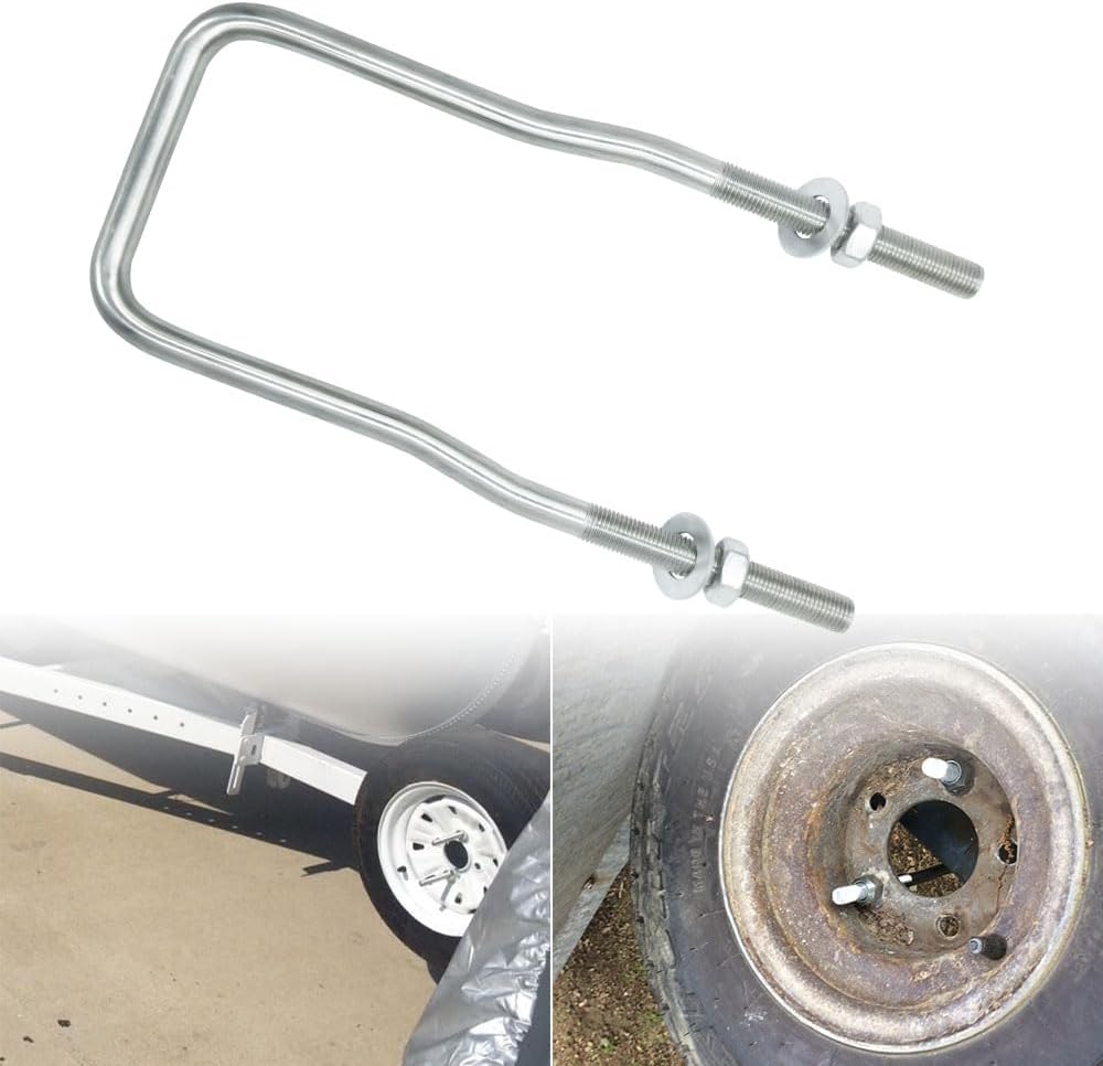 lifgarfe Trailer Spare Tire Mount Bracket U-Bolt Tire Carrier Holder Fit for Side Mount 4 or 5 Lug