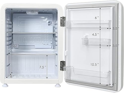 Miniatura 4 de LDAILY Refrigerador compacto, mini refrigerador de 2.4 pies cúbicos con temperatura ajustable de 32  a 50 , descongelación automática, puerta
