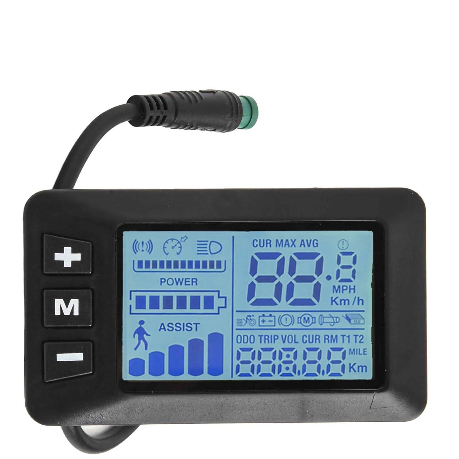 Display LCD impermeabile GD01 con connettore a 5 pin per biciclette elettriche, compatibile con impostazioni di tensione 24V/36V/48V
