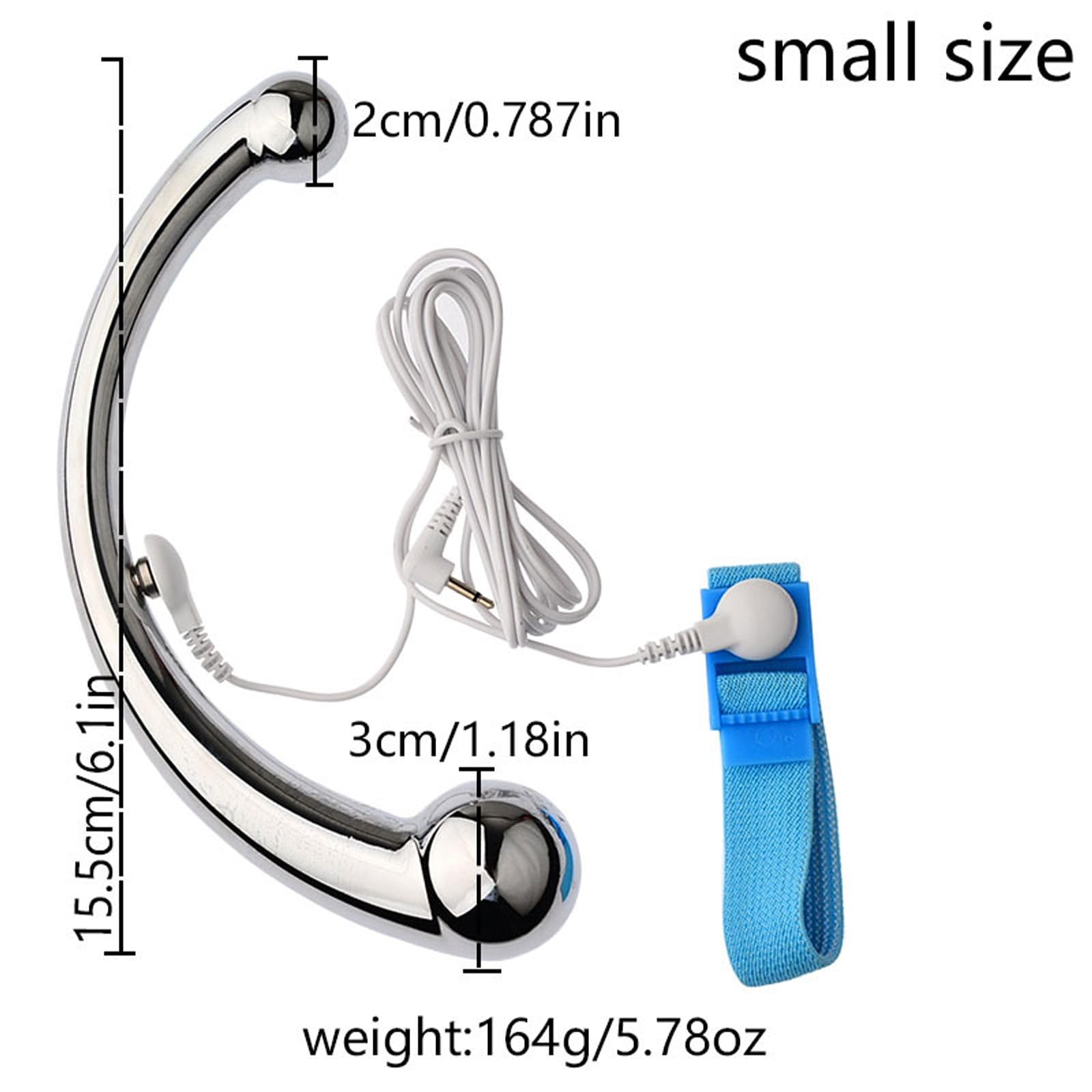 AMAZBEE Plug anali elettrici per il massaggio della prostata e del punto G Dildo a doppia testa in acciaio inossidabile Plug anali con stimolazione elettrica per uomini, donne e coppie (S,1)