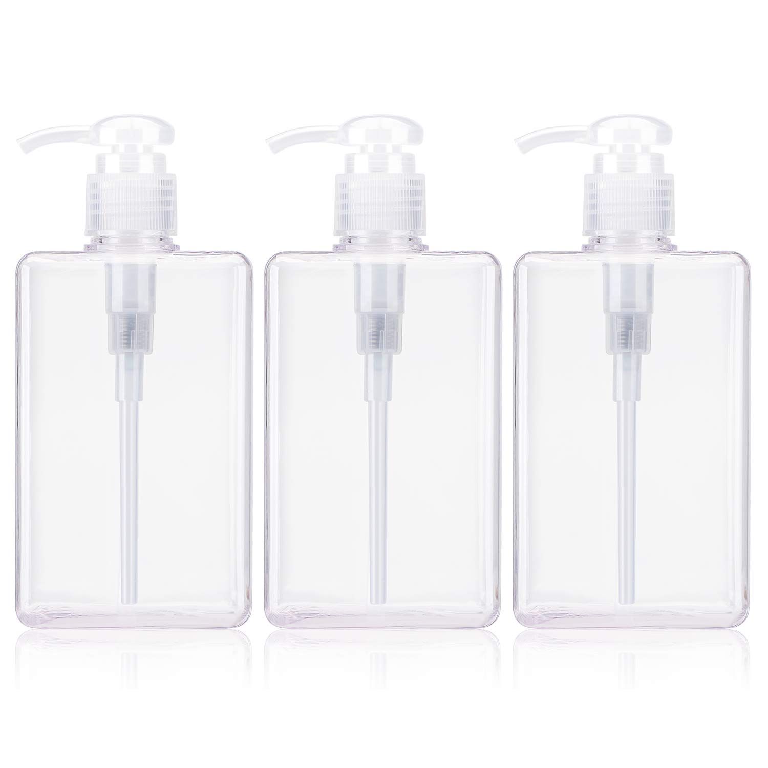 Clear Plastic Pump Bottles, Suream 3 Packs 9.9oz/280ml