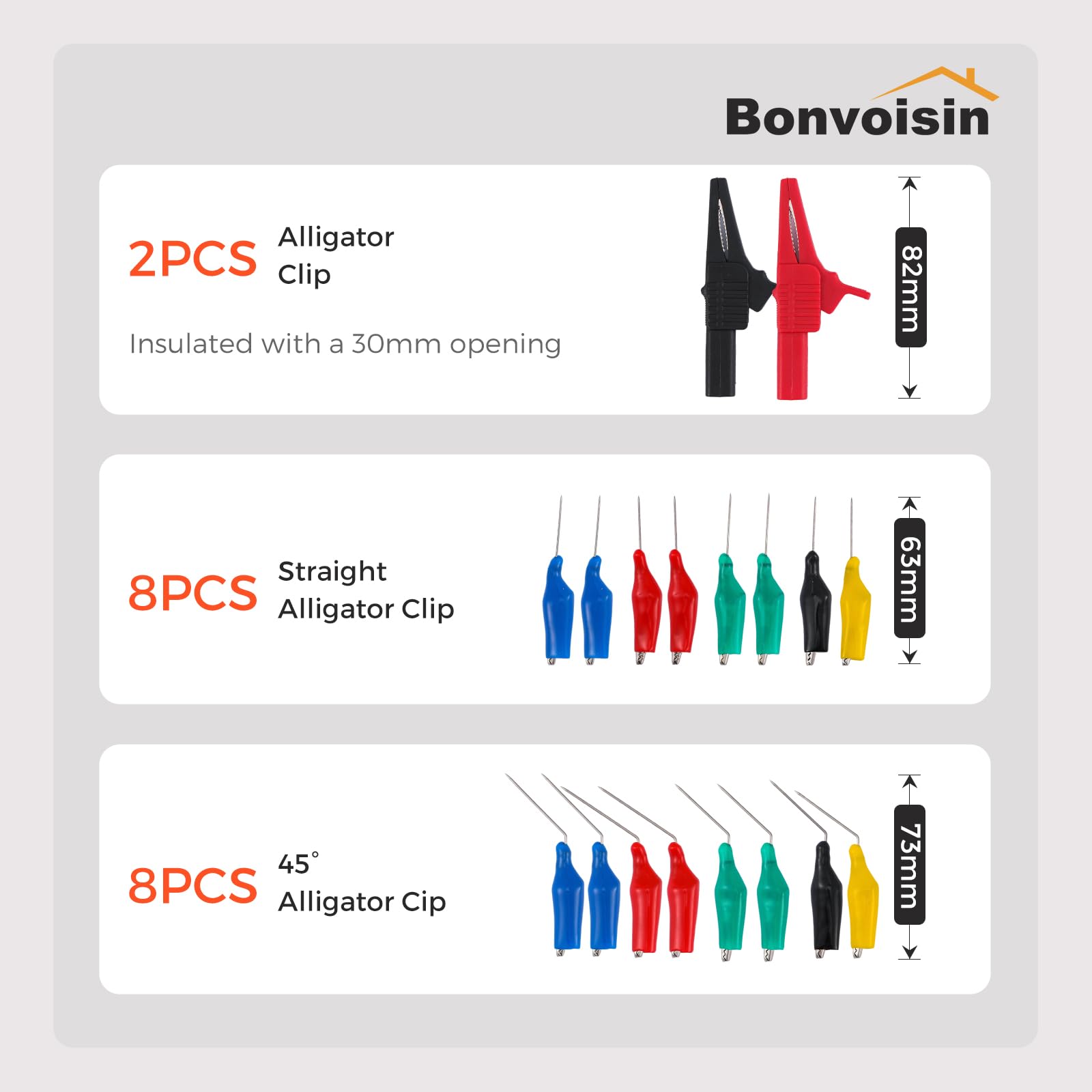 Bonvoisin 110PCS Juego de Cables de Prueba para Multímetro per Automotrice | Kit Puntas Prueba 110 Piezas, 72 Terminales, Conector SRS, Estroboscopio LED, Clavijas Banana 4mm, Sondas Perforadoras 0,5mm