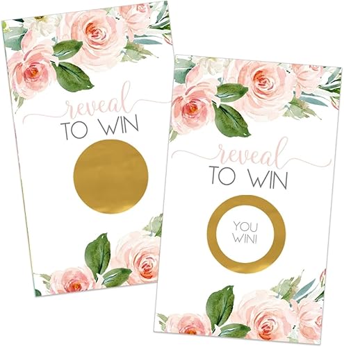 Tarjetas elegantes para raspar florales (paquete de 30) elegantes juegos de despedida de soltera, boletos para rifa de baby shower, premios de