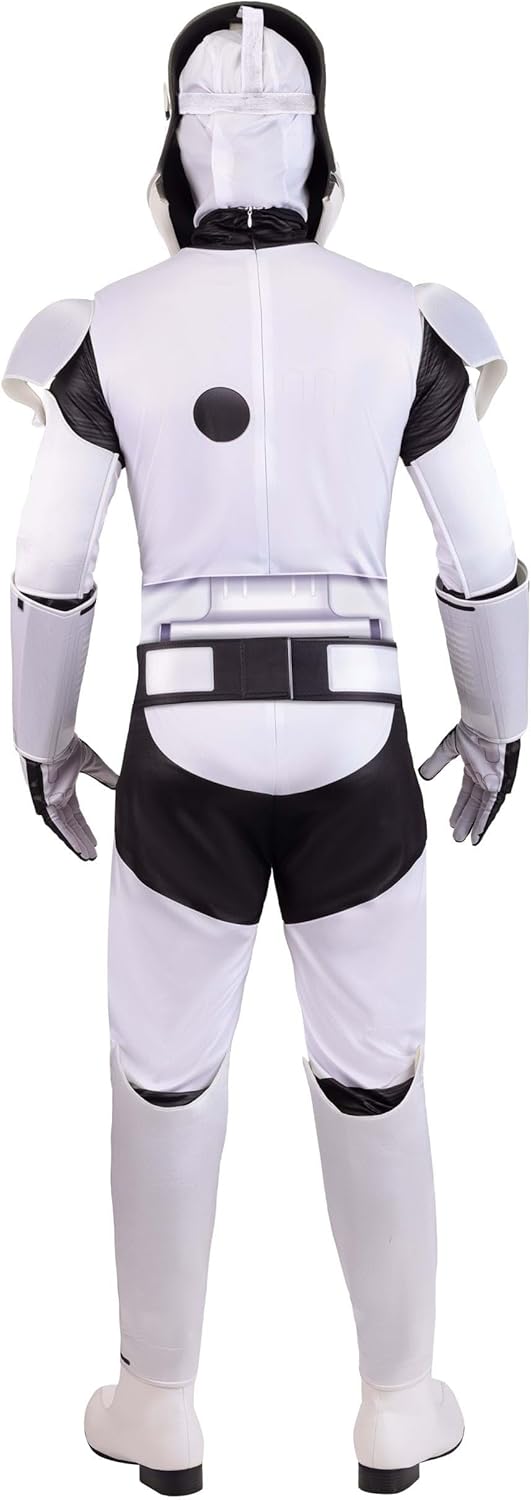 Mens First Order Stormtrooper Deluxe Costume | Adult Star Wars Jumpsuit, Foam Armor, Gloves, Hood, Half Mask - Image 7