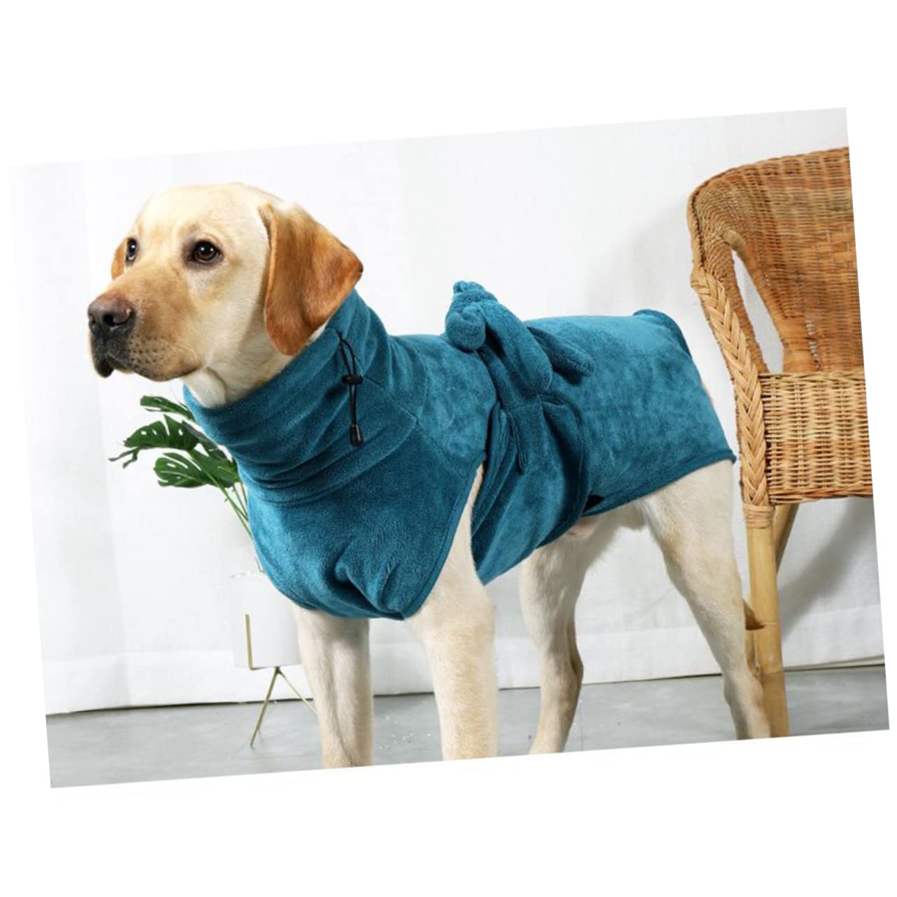 Hundebademantel für Hundewelpen, Hoch Saugfähig, Schnelltrocknend | Nylon Polyester, Grün, Taillengürtel Verstellbar, Größen 2-4kg bis 10-15kg