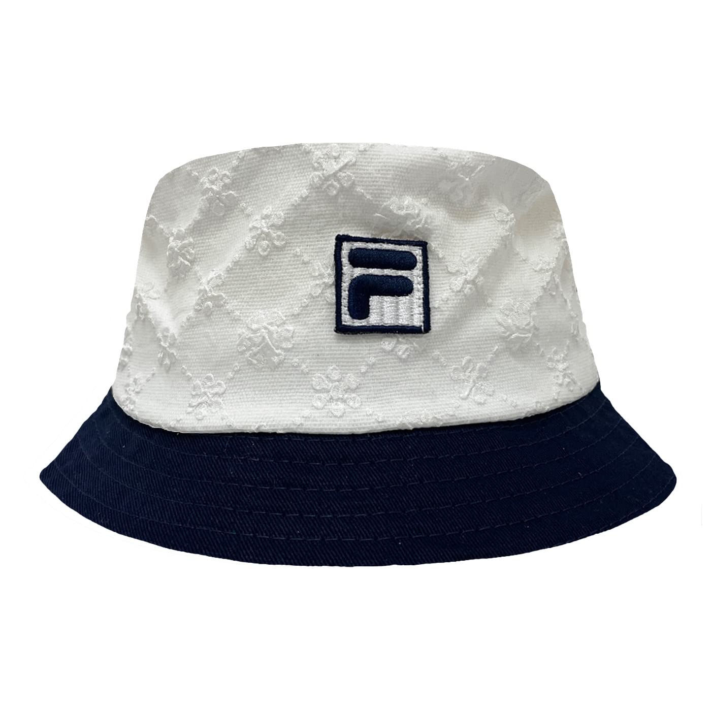 Fila Unisex Embroidery Pattern Two Tone Crown Bucket Hat