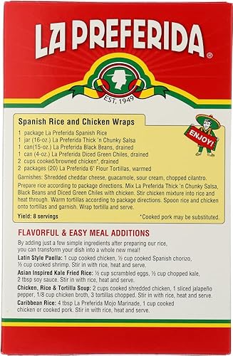 Miniatura 4 de La Preferida Arroz español en caja (arroz esponjoso estilo mexicano con pimientos morrones), listo en 15 minutos. Un acompañamiento rápido para
