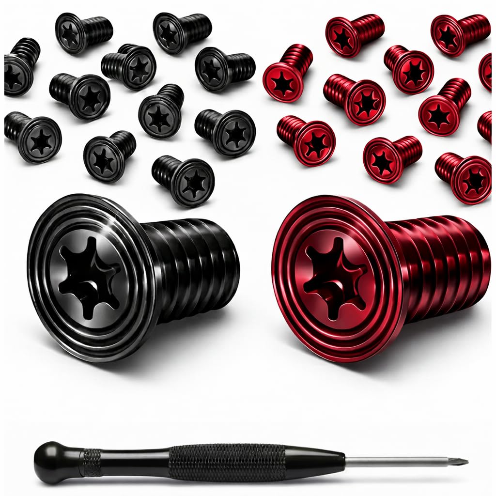 Replacement Screws for The Ridge Wallet with Screwdriver – 14 Black & 14 Red, Compatible Upgrade Kit (Wallet Not Included)