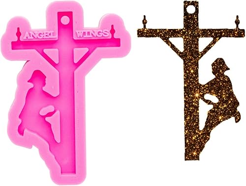 Miniatura 4 de Llavero brillante con forma de liniero en el poste, molde de silicona, molde de cristal de caramelo, collar de joyería epoxi, moldes de silicona